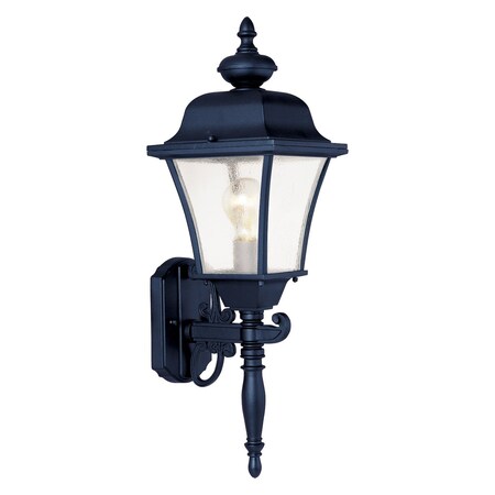 Maxim One Light Black Seedy Glass Wall Lantern 1068BK